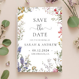 Elegante roestige bloemige trouwkaart 'Save The Da Save The Date