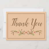 Elegante roestige dank je bedankkaart (Voorkant)