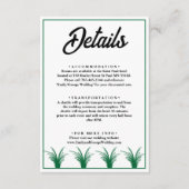 Elegante roestige groene gras herfst bruiloft deta informatiekaartje (Voorkant)