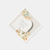 Elegante Roestige Herfst Pompoen Boog Bloemige Bru Servet (Hoek)