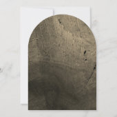 Elegante roestige houtnerfstructuur Gebogen trouwd Kaart (Achterkant)