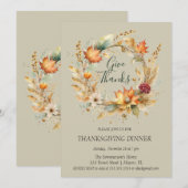 Elegante Roestige Loof Dankbaarheid Kaart (Voorkant / Achterkant)