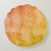 Elegante Roestige Metaalachtige Kleurrijke Blad Pa Rond Kussen (Achterkant)