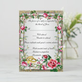 Elegante roestige rode rozen responskaart kaart (Staand voorkant)