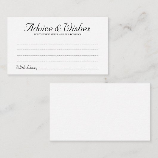 Elegante roestige script huwelijksadvies & wenskaa advieskaart (Voorkant / Achterkant)