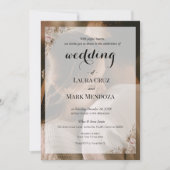 Elegante roestige trouwuitnodiging foto geïnspiree kaart (Voorkant)