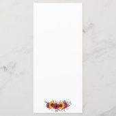 Elegante roestige zonnebloem bloemrijke bordeauxro menu (Achterkant)