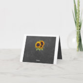 Elegante roestige zonnebloemen herfst dank je trou bedankkaart (Achterkant)