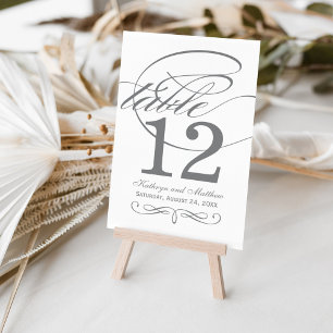 Elegante Roetkalligrafie Monogram Huwelijk Kaart
