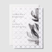 Elegante Rokerige Bloemen Zijtekst Zwarte Trouw Vellum Uitnodigingen (Offset (Uitnodiging))