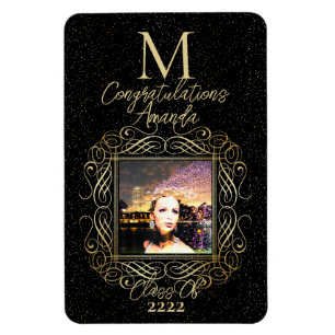 Elegante rol + gouden stippen Congratulatieklas va Magneet