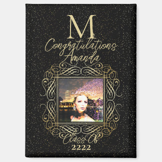 Elegante rol + gouden stippen felicitatiewe Klasse Magneet