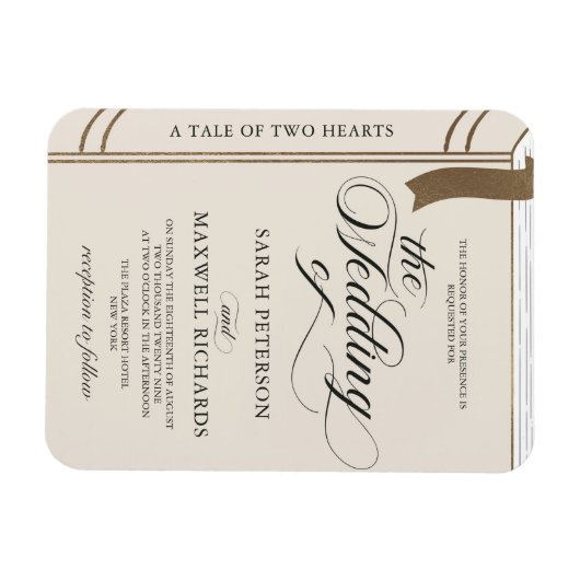 Elegante roman boek sprookjesachtige bruiloft uitn magneet (Horizontaal)