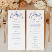 Elegante  Romance Blauw eten en Drinken Menu
