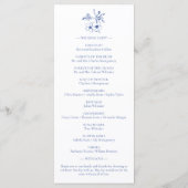 Elegante  Romance Blauwe bruiloft programma Kaart (Achterkant)