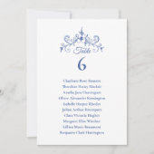 Elegante  Romance Blauwe bruiloft Zitting Grafiek Kaart (Voorkant)