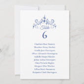 Elegante  Romance Blauwe bruiloft Zitting Grafiek Kaart (Achterkant)