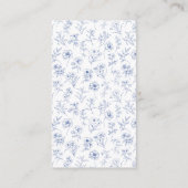 Elegante  Romance Blue QR Code Registry Informatiekaartje (Achterkant)