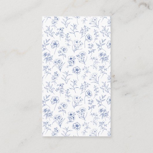 Elegante  Romance Blue QR Code Registry Informatiekaartje (Achterkant)