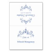 Elegante Romance Blue Wedding Place Card Kaart (Voorkant)