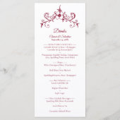 Elegante  Romance Bourgogne Food Drinken Menu (Achterkant)