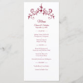 Elegante  Romance Bourgogne Food Drinken Menu (Voorkant)