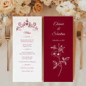 Elegante Romance Bourgogne Wedding Menu