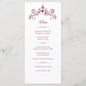Elegante  Romance Bourgogne Wedding Menu (Voorkant)
