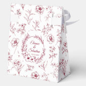 Elegante  Romance Bourgondië Floral Wedding Bedankdoosjes (Achterkant)