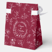 Elegante  Romance Bourgondië Floral Wedding Bedankdoosjes (Achterkant)