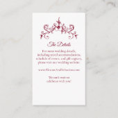 Elegante  Romance Bourgondië QR Code Huwelijk Informatiekaartje (Voorkant)