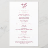 Elegante Romance Bourgondische bruiloft programma (Achterkant)