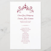 Elegante Romance Bourgondische bruiloft programma (Voorkant)