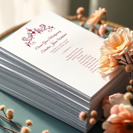 Elegante Romance Bourgondische bruiloft programma
