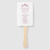 Elegante  Romance Bourgondische bruiloft programma Handwaaier (Voorkant)