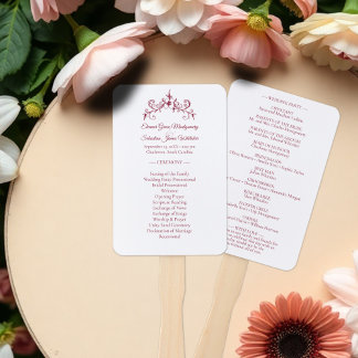 Elegante  Romance Bourgondische bruiloft programma Handwaaier