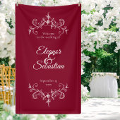 Elegante  Romance Bourgondische bruiloft Welkom Spandoek