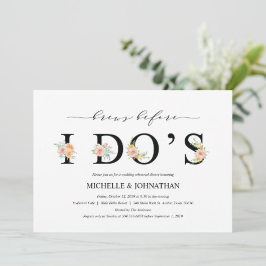 Elegante Romance bruiloft repetitie Dinner Invites Kaart (Staand voorkant)