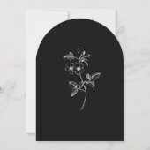 Elegante  Romance Charcoal Black Wedding Kaart (Achterkant)