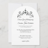 Elegante  Romance Charcoal Black Wedding Kaart (Voorkant)