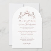 Elegante  Romance Dark Champagne bruiloft Kaart (Voorkant)