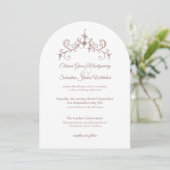 Elegante  Romance Dark Champagne bruiloft Kaart (Staand voorkant)