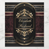 Elegante Romance  Demask Celebration Wijn Etiket (Enkel label)