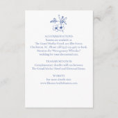 Elegante  Romance Dusty Blue Floral Wedding Informatiekaartje (Achterkant)