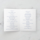 Elegante  Romance Dusty Blue Floral Wedding Programma (Binnen)
