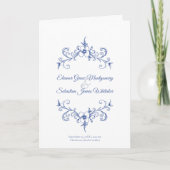 Elegante  Romance Dusty Blue Floral Wedding Programma (Voorkant)