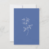 Elegante  Romance Dusty Blue Floral Wedding RSVP Kaartje (Achterkant)