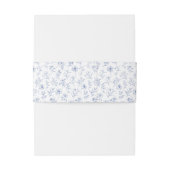 Elegante  Romance Dusty Blue Floral Wedding Uitnodigingen Wikkel (Achterkant Voorbeeld)