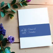 Elegante Romance Dusty Blue Floral Wedding Uitnodigingen Wikkel
