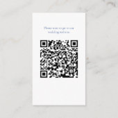 Elegante  Romance Dusty Blue QR Code Wedding Informatiekaartje (Achterkant)